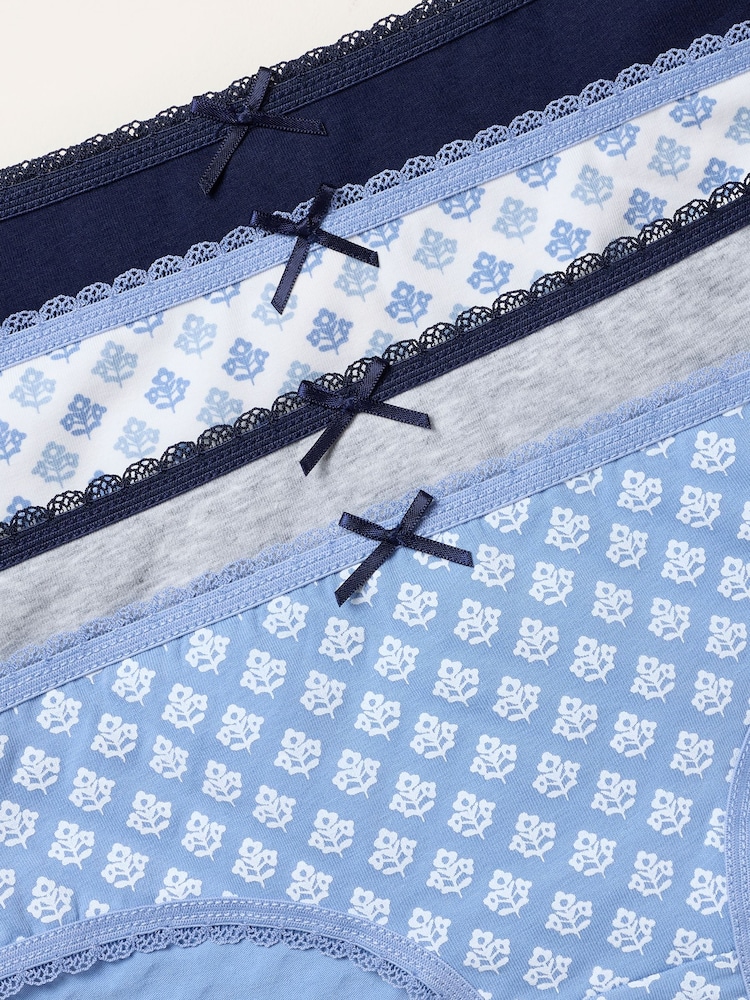 FatFace Blue 4 Pack of Geo Brazillian Knickers - Image 3 of 3 FatFace Blue 4 Pack of Geo Brazillian Knickers - Image 3 of 3