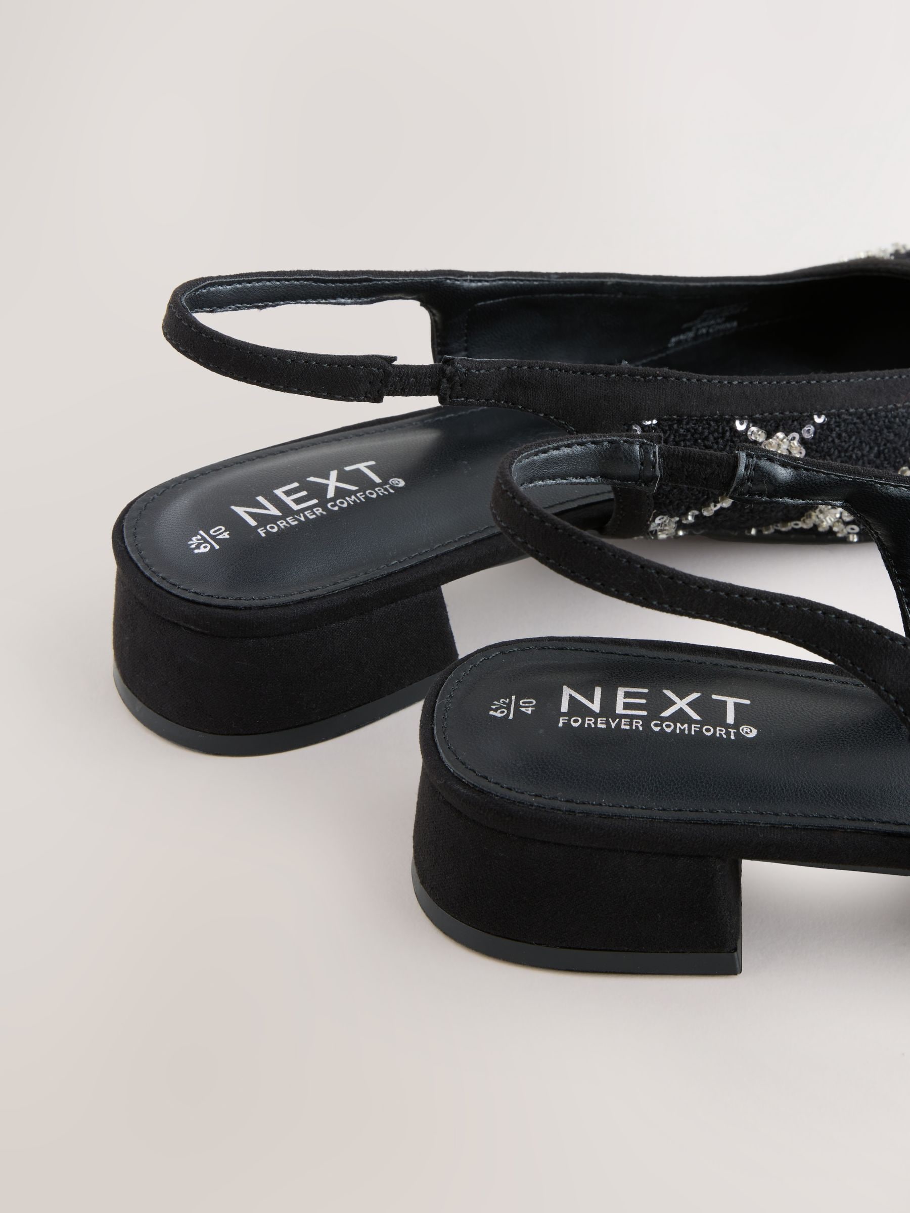 Buy Black Tweed Forever Comfort® Tweed Square Toe Slingback Shoes