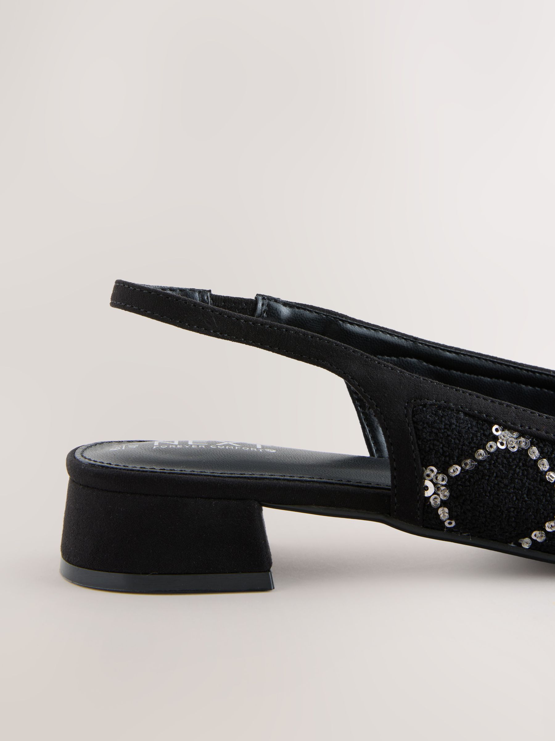 Buy Black Tweed Forever Comfort® Tweed Square Toe Slingback Shoes