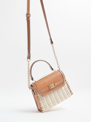 River Island Brown Raffia Mini Tote Cross Body Bag - Image 4 of 6