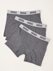 FatFace Grey 3 Pairs of Plain Boxers - Image 1 of 2