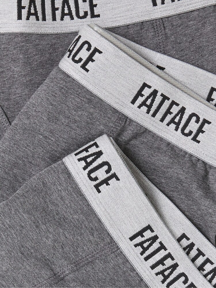 FatFace Grey 3 Pairs of Plain Boxers - Image 2 of 2
