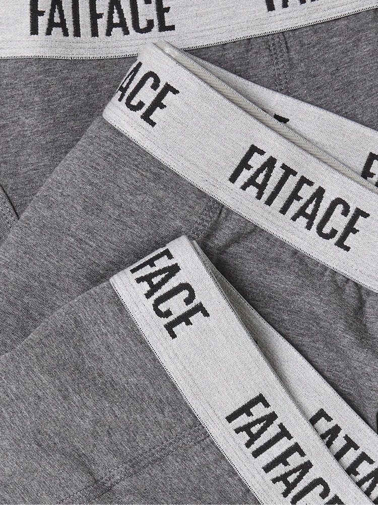 FatFace Grey 3 Pairs of Plain Boxers - Image 2 of 2 FatFace Grey 3 Pairs of Plain Boxers - Image 2 of 2