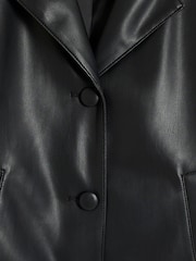 River Island Black Petite Faux Leather Blazer - Image 5 of 5