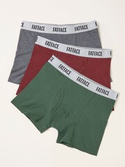 FatFace Multi Colour 3 Pairs of Plain Boxers - Image 1 of 2