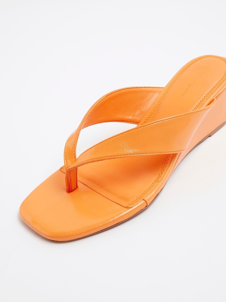 River Island Orange Toe Thong Wedge Sandals - Image 6 of 6 River Island Orange Toe Thong Wedge Sandals - Image 6 of 6