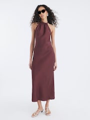 River Island Brown Halter Neck Maxi Dress - Image 1 of 7