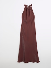River Island Brown Halter Neck Maxi Dress - Image 6 of 7