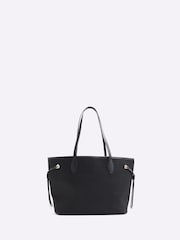 River Island Black Embossed Side Tie Shopper Bag - Image 3 of 6