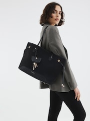River Island Black Embossed Side Tie Shopper Bag - Image 6 of 6