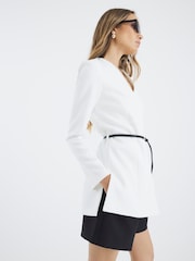 River Island White Belted Blazer - Image 3 of 4
