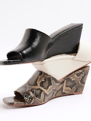 River Island Black Square Toe Wedge Sandals - Image 4 of 6
