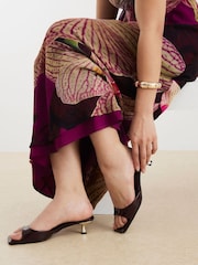 River Island Brown Kitten Heeled Mules - Image 1 of 6
