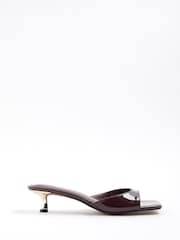 River Island Brown Kitten Heeled Mules - Image 2 of 6