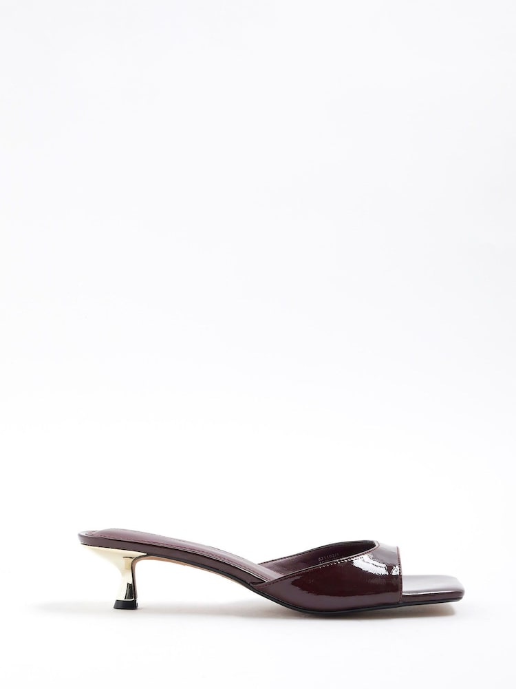 River Island Brown Kitten Heeled Mules - Image 2 of 6