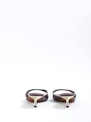 River Island Brown Kitten Heeled Mules - Image 3 of 6