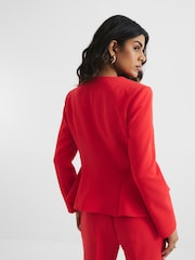 River Island Red Petite Peplum Button Front Blazer - Image 2 of 5