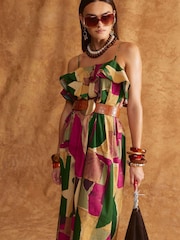 River Island Purple 100% Cotton Ruffle Maxi Dress - Image 2 of 4