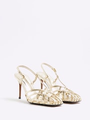 Dorado - River Island Caged Square Toe Heels - Imagen 2 de 6