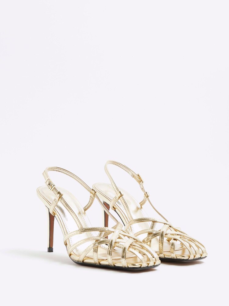 Dorado - River Island Caged Square Toe Heels - Imagen 2 de 6