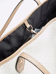 River Island White Embossed Side Tie Shopper Bag - Image 4 of 6