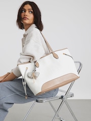 River Island White Embossed Side Tie Shopper Bag - Image 6 of 6