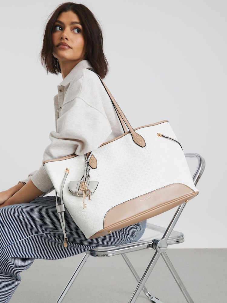 River Island White Embossed Side Tie Shopper Bag - Image 6 of 6