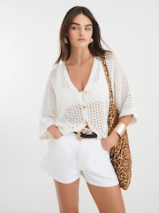 River Island White Crochet Cardigan - Image 2 of 4
