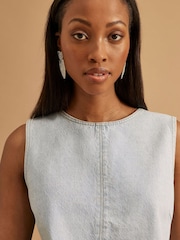 River Island Blue Belted Denim Skirt - Image 4 of 4