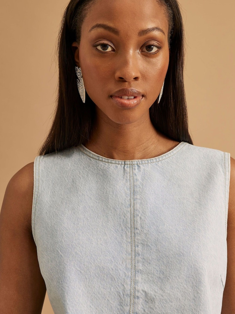 River Island Blue Belted Denim Skirt - Image 4 of 4 River Island Blue Belted Denim Skirt - Image 4 of 4