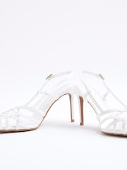 River Island White Caged Square Toe Heels - Image 4 of 6