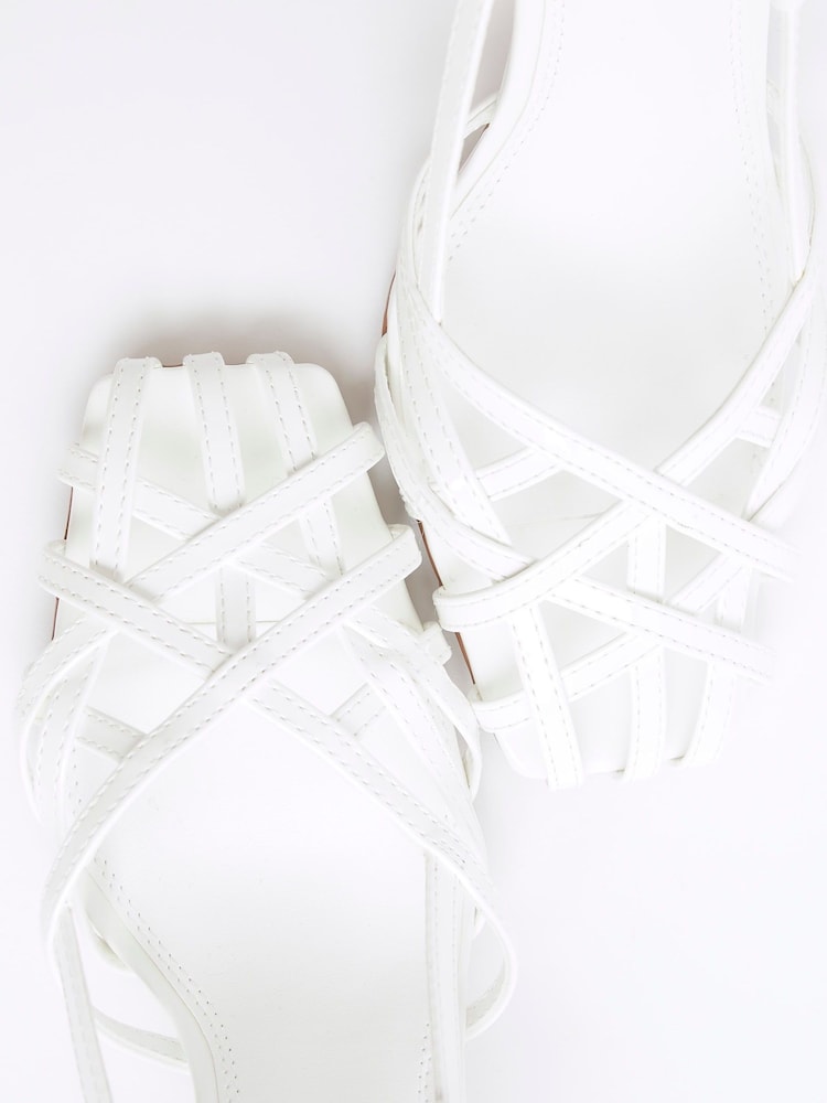 River Island White Caged Square Toe Heels - Image 6 of 6 River Island White Caged Square Toe Heels - Image 6 of 6