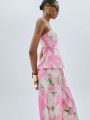 River Island Pink 100% Cotton Printed Bandeau Jumpsuit - Image 2 of 3