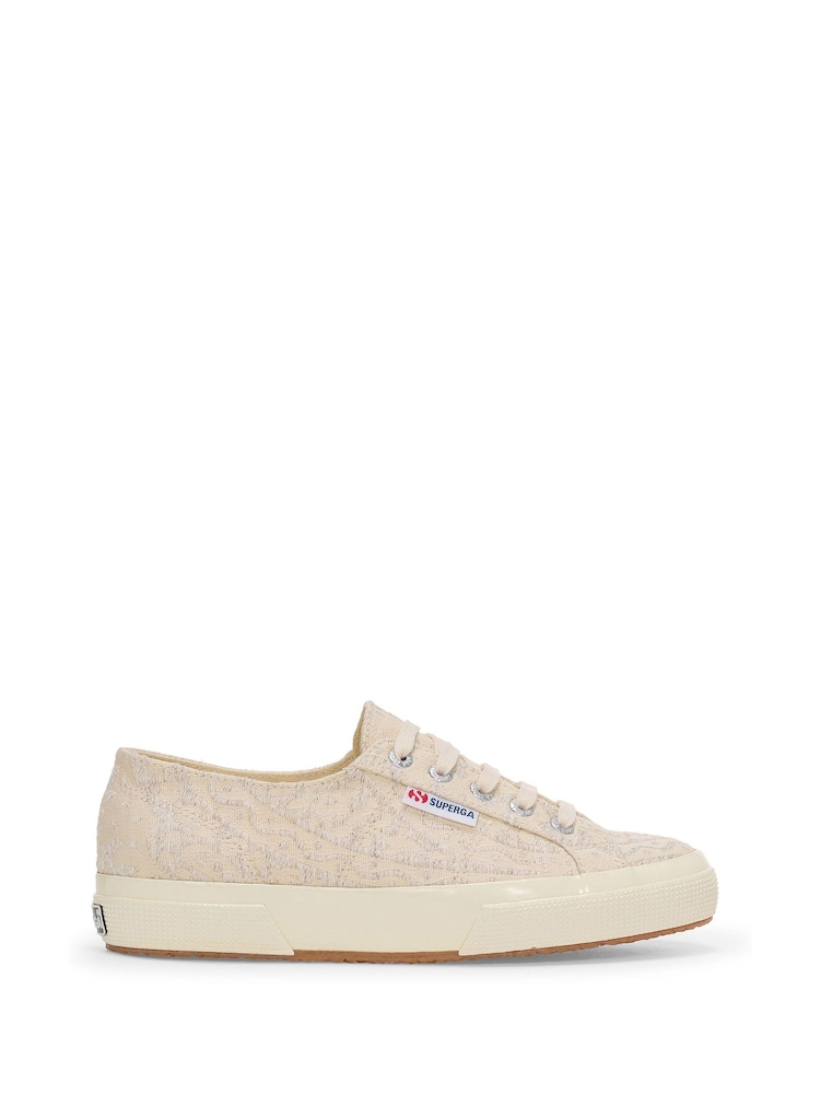 Superga 2750 Paisley Embroidery Canvas White Trainers - Image 1 of 5