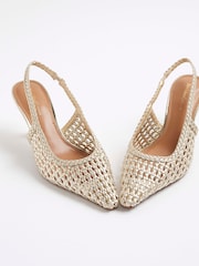 Золотой - River Island туфли-туи на каблуке с ремешком через пятку - Изображение 3 из 6