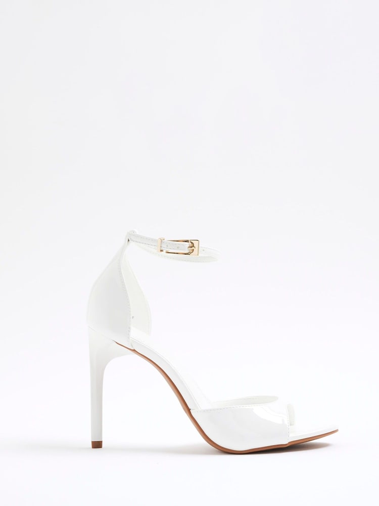 River Island White Closed Back Heeled Sandals - Image 1 of 5 River Island White Closed Back Heeled Sandals - Image 1 of 5