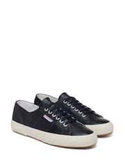 Superga 2750 Metallic Leather Canvas White Trainers - Image 2 of 5