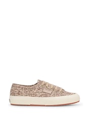Superga 2750 Jaguar Print Canvas White Trainers - Image 1 of 5