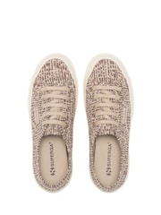 Superga 2750 Jaguar Print Canvas White Trainers - Image 4 of 5