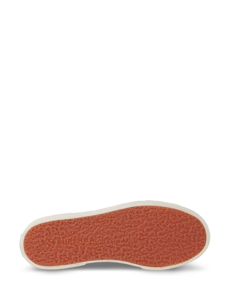 Superga 2740 Stripes Print Canvas White Trainers - Image 5 of 5