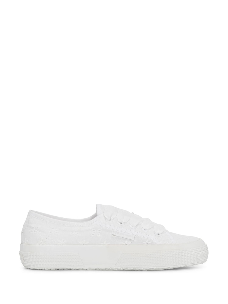 Superga 2750 Flower Sangallo Canvas White Trainers - Image 1 of 5