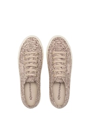 Superga 2790 Jaguar Print Canvas Trainers in Brown/Light Beige - Image 4 of 5
