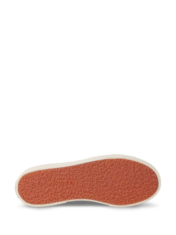 Superga 2740 Stripes Print Canvas White Trainers - Image 5 of 5