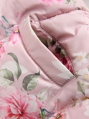 Pink Floral Shower Resistant Faux Fur Trim Snowsuit (3mths-7yrs) - Image 9 of 9
