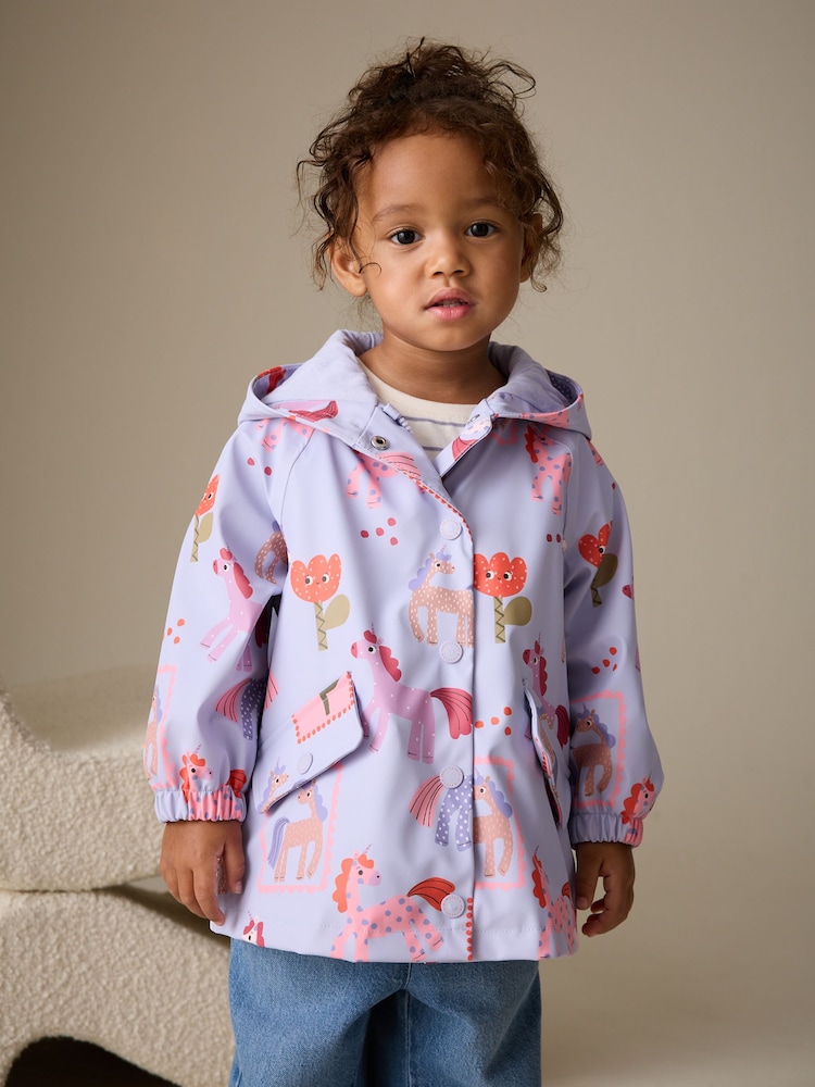 Purple Unicorn Printed Coat (9mths-7yrs) - Image 2 of 11