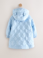 Blue Shower Resistant Bow Quilted Coat (3mths-7yrs) - Image 2 of 6
