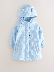 Blue Shower Resistant Bow Quilted Coat (3mths-7yrs) - Image 3 of 6