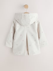 Neutral Bow Embroidered Shower Resistant Button Front Coat (3mths-7yrs) - Image 2 of 5