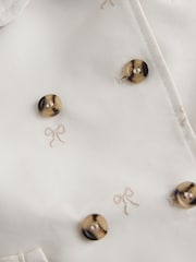 Neutral Bow Embroidered Shower Resistant Button Front Coat (3mths-7yrs) - Image 5 of 5