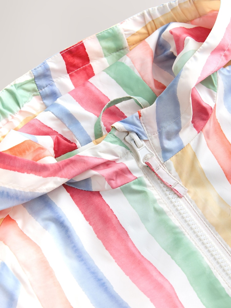 Multi Stripe Shower Resistant Printed Cagoule Jacket (3mths-7yrs) - Image 8 of 8